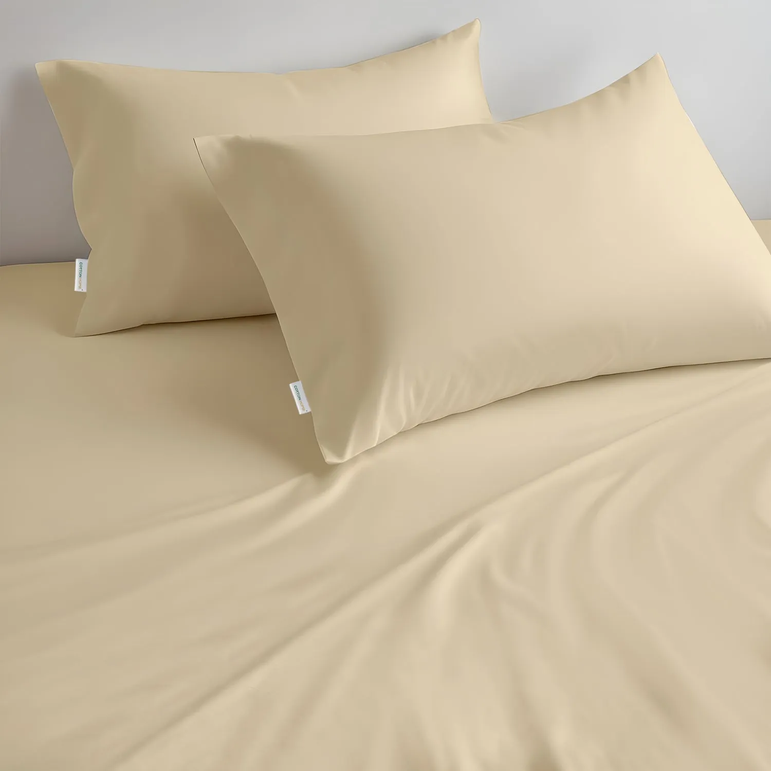 100% Egyptian Cotton 3PC Fitted Sheet 200X200 30CM Cotton Home Sateen Beige