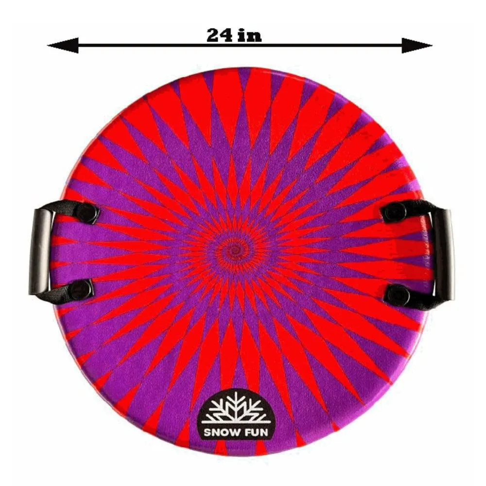 24 inch Snowfun Round Foam Sled ‚Äì Vibrant Red & Hot Pink