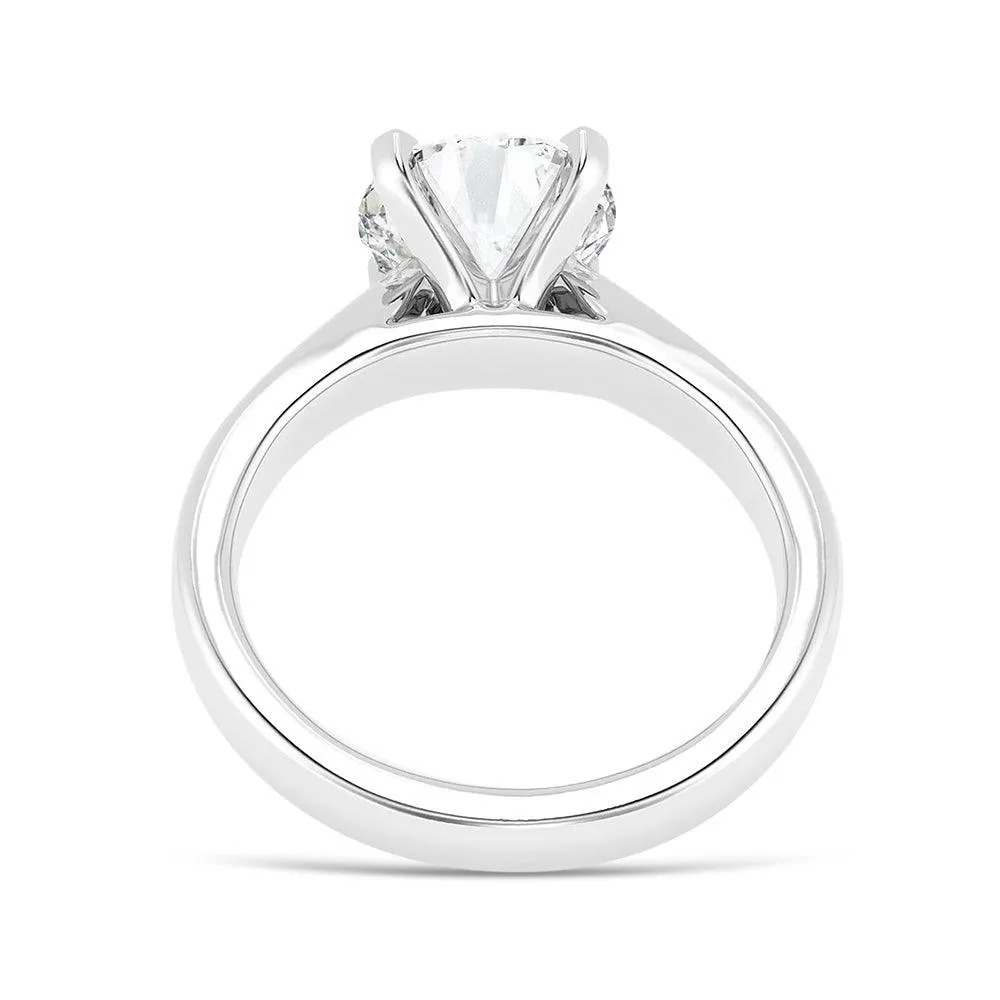 4 Prong Round Cut Moissanite Solitaire Engagement Ring