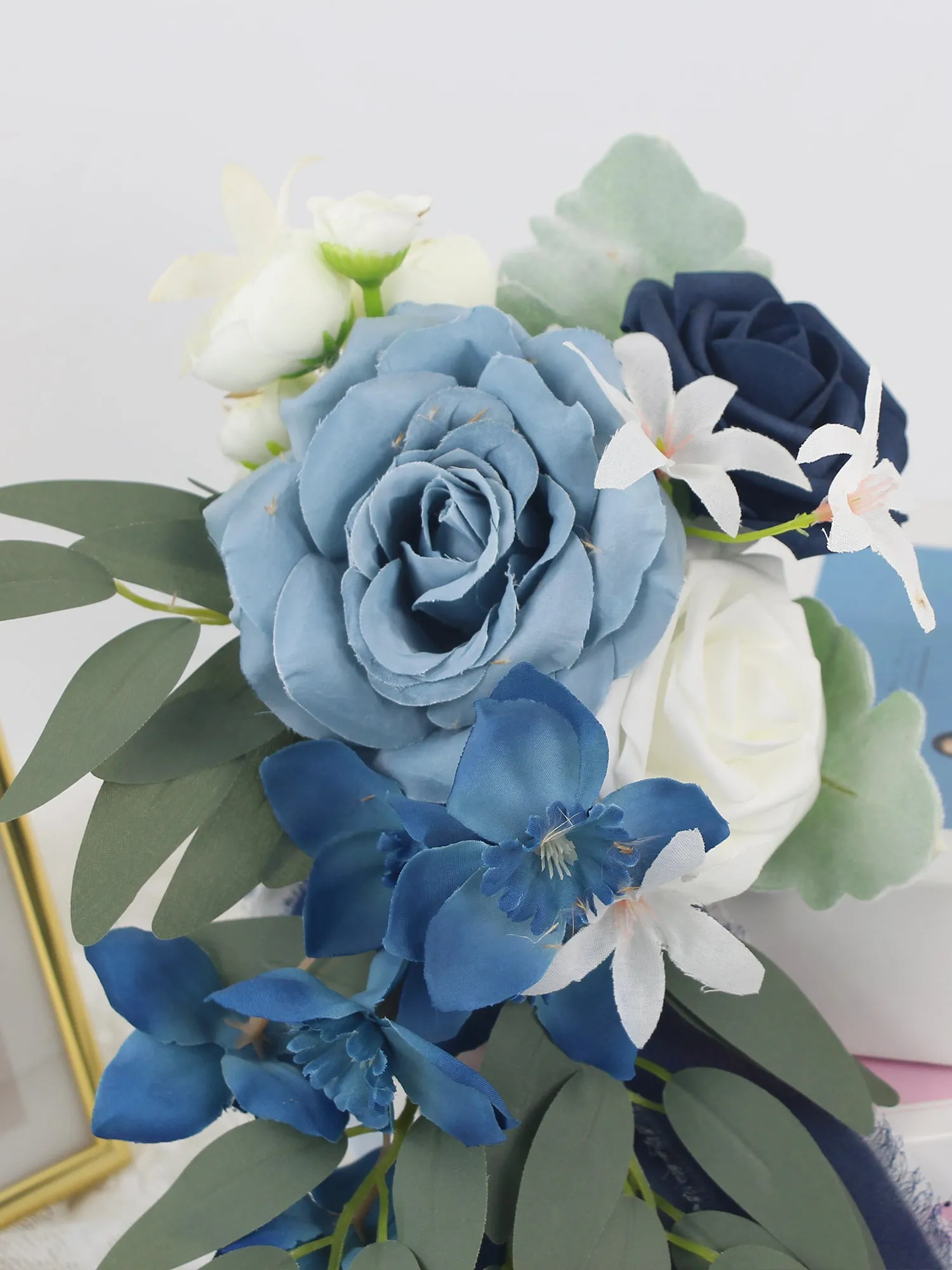 6Pcs Navy & Dusty Blue Aisle Flower Decor