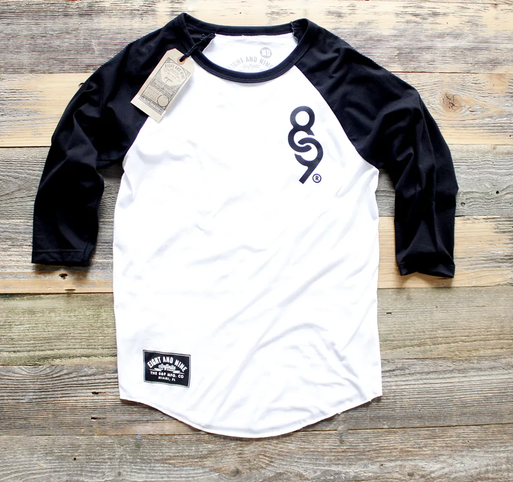 89 Keys 3/4 Sleeve Raglan Black