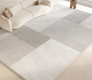 Abstract Modern Rugs for Living Room, Modern Rugs under Dining Room Table, Contemporary Modern Rugs Next to Bed, Simple Grey Geometric Carpets for Sale