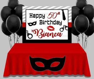 Adult Shades Birthday Backdrop - FREE SHIPPING