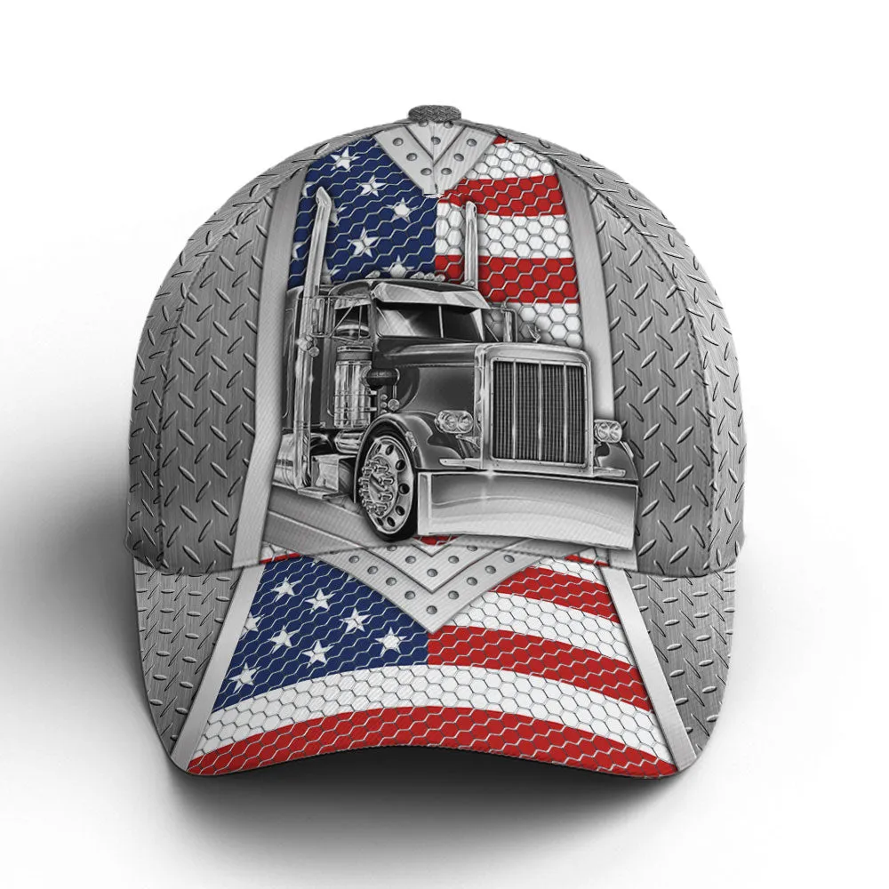 Baseball Cap For Trucker Metalic Style US Flag Pattern Coolspod