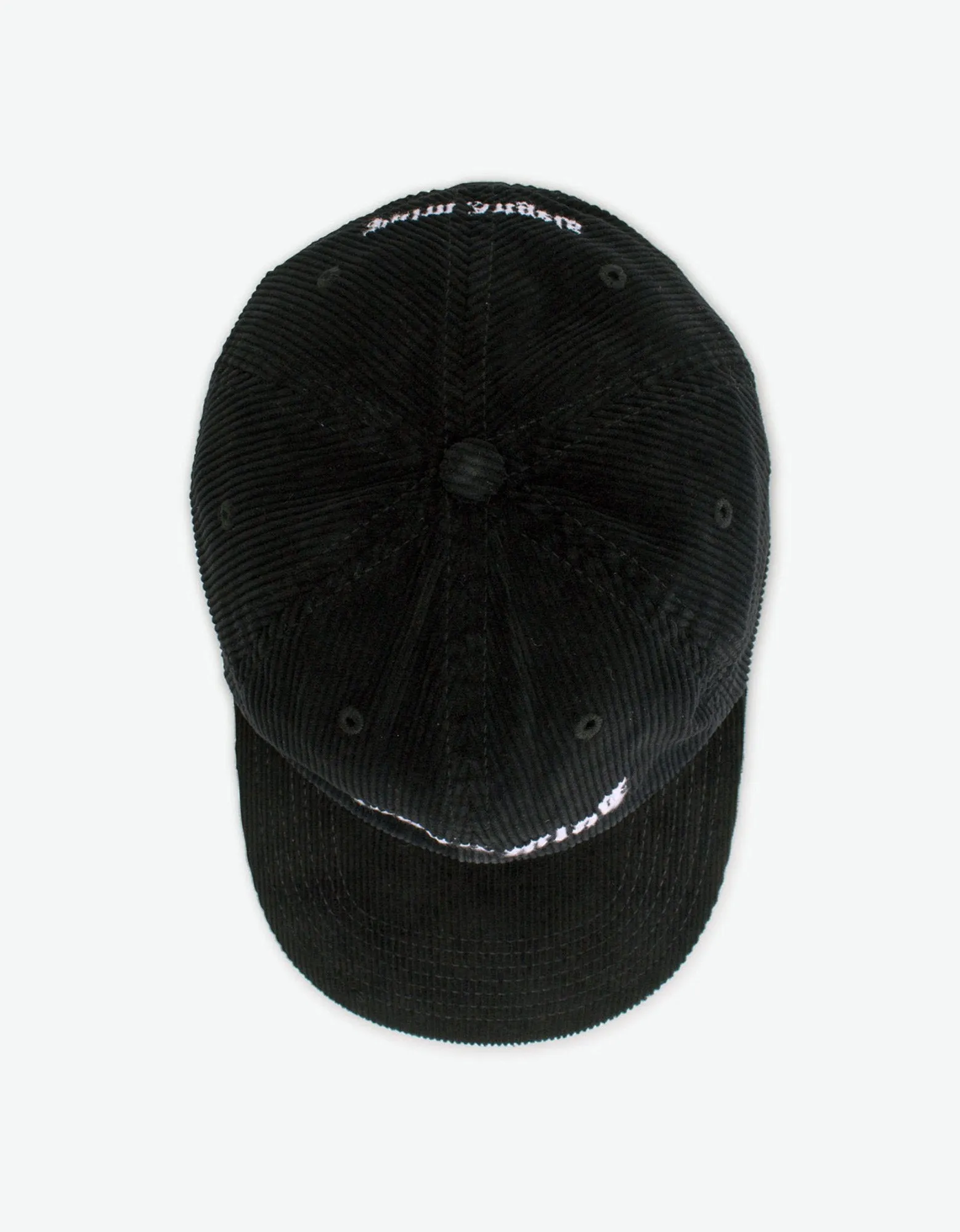 Black Corduroy Logo Baseball Cap