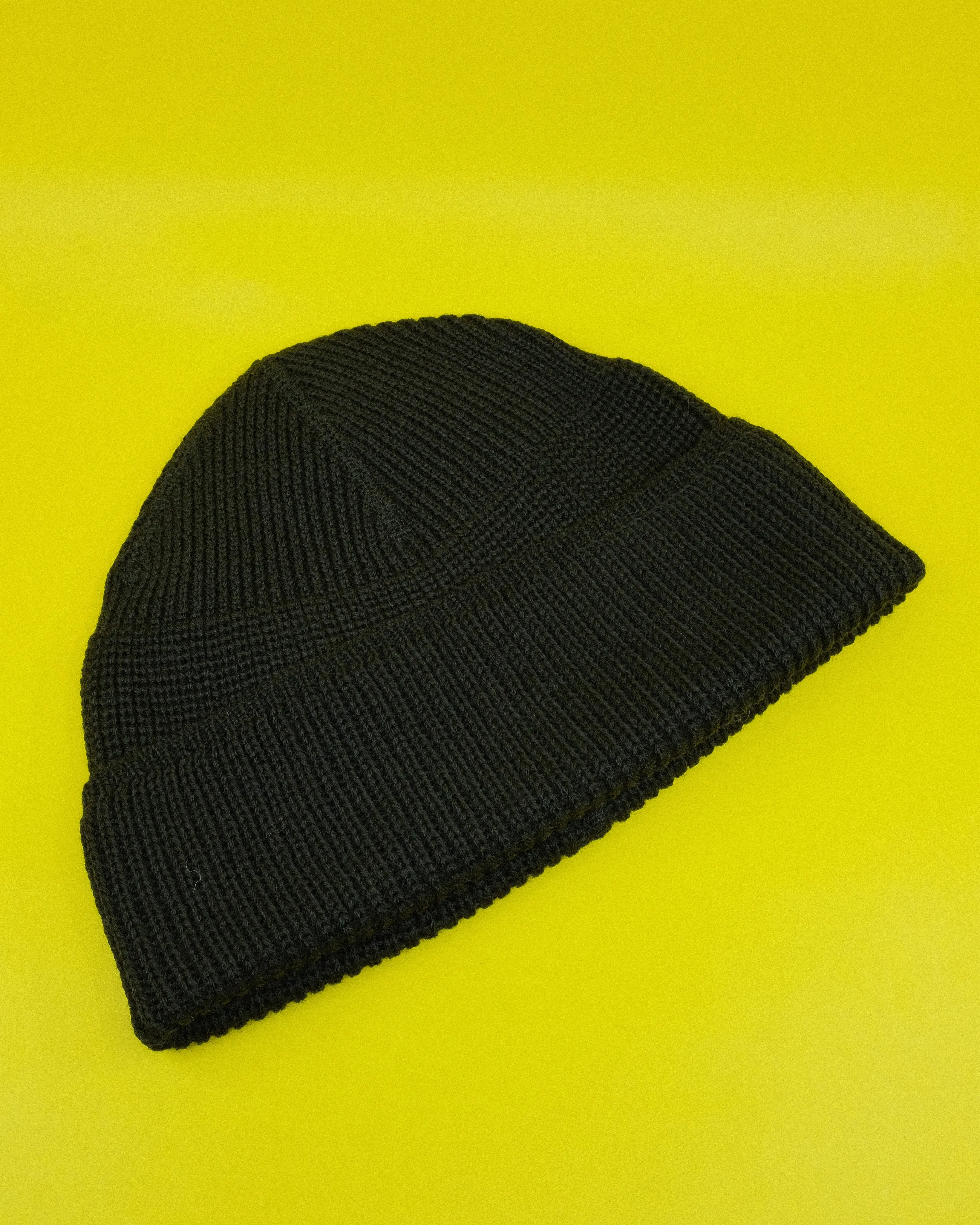 Black Rustic Merino Knit Hat