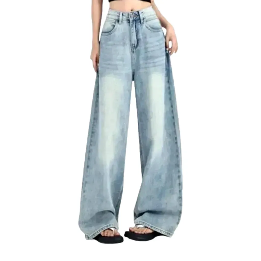 Boho style high rise jeans for ladies