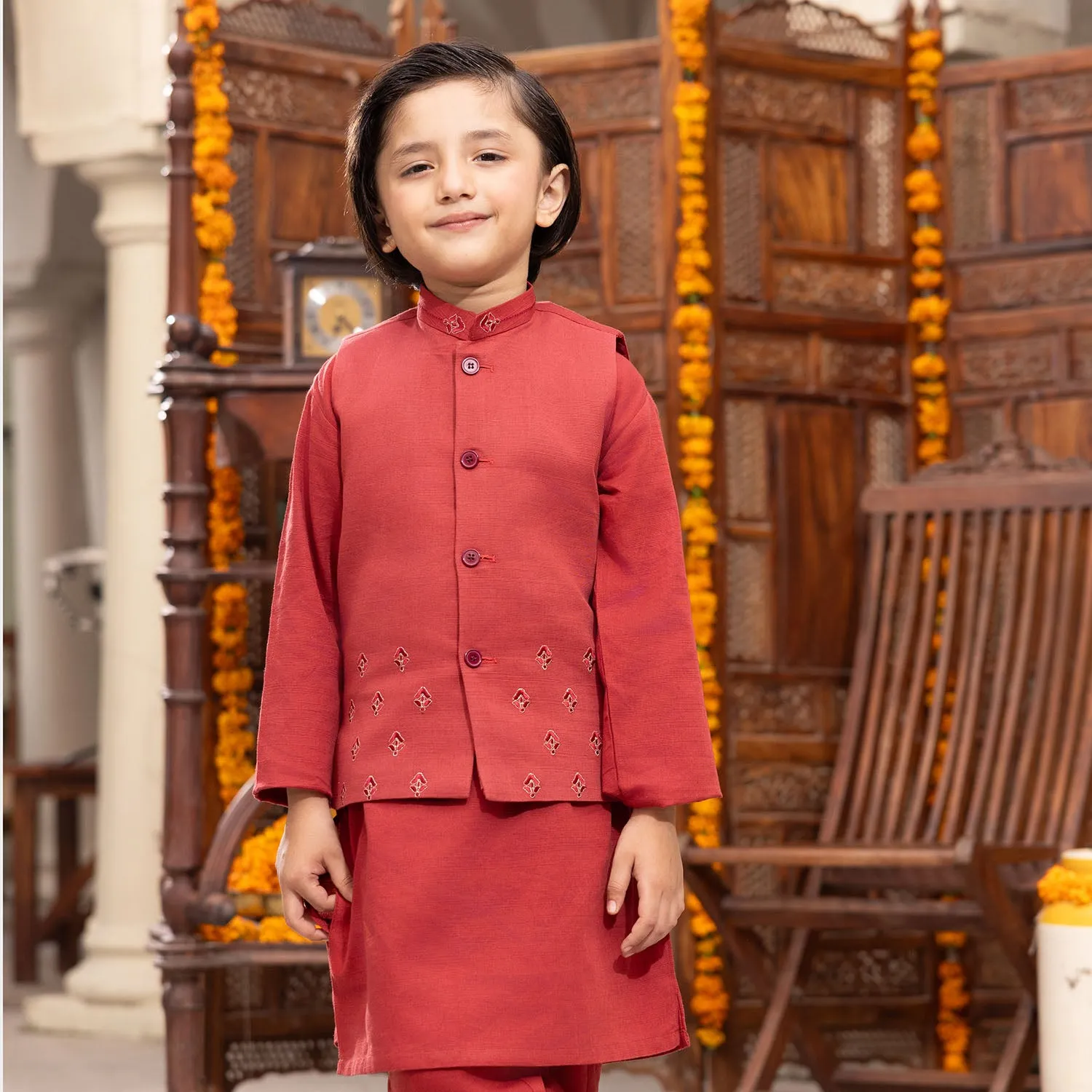 Boys Cotton 3 Pcs Suit - Lava Falls