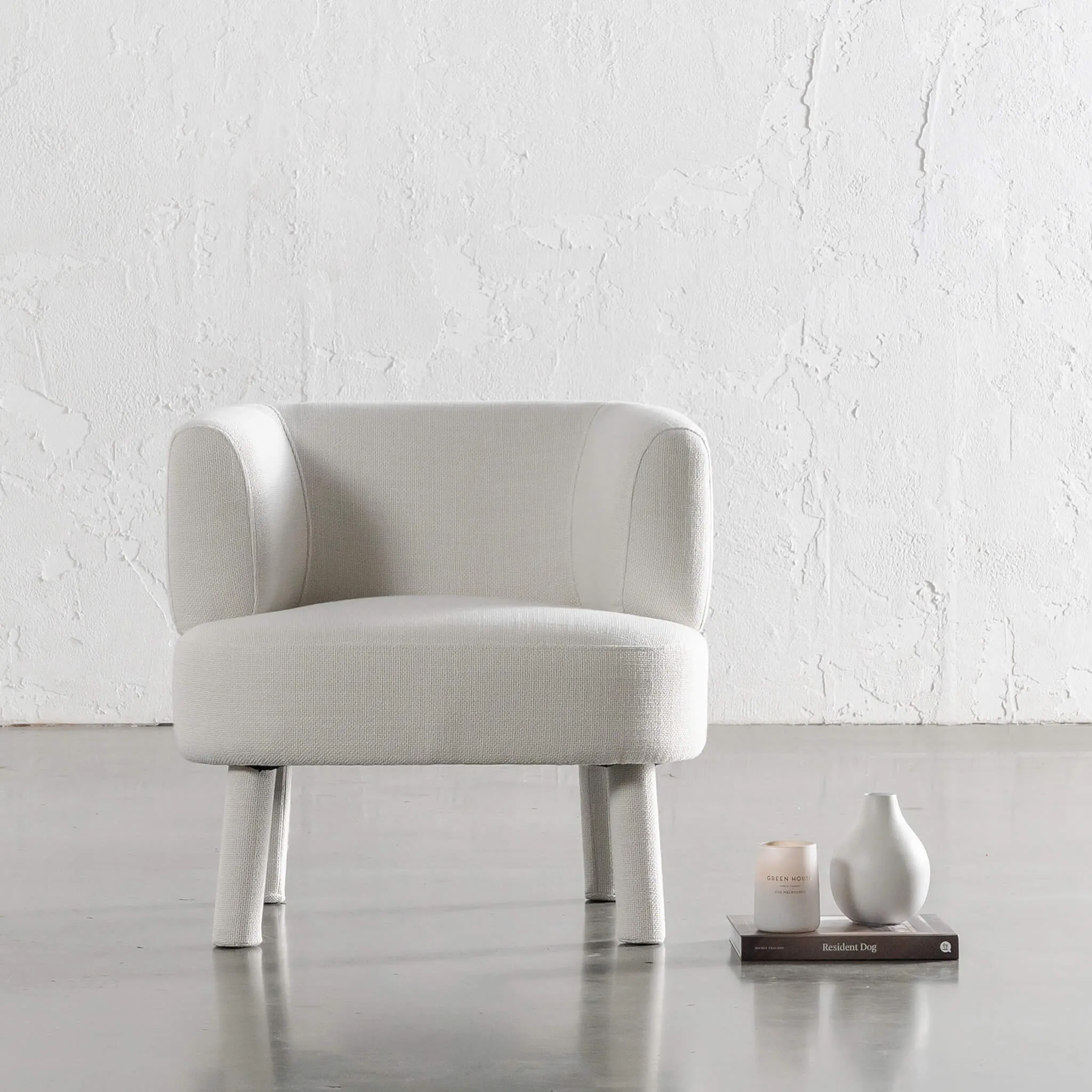 CARSON ATINA ROUNDED ARMCHAIR  |  SKIMMING STONE WEAVE