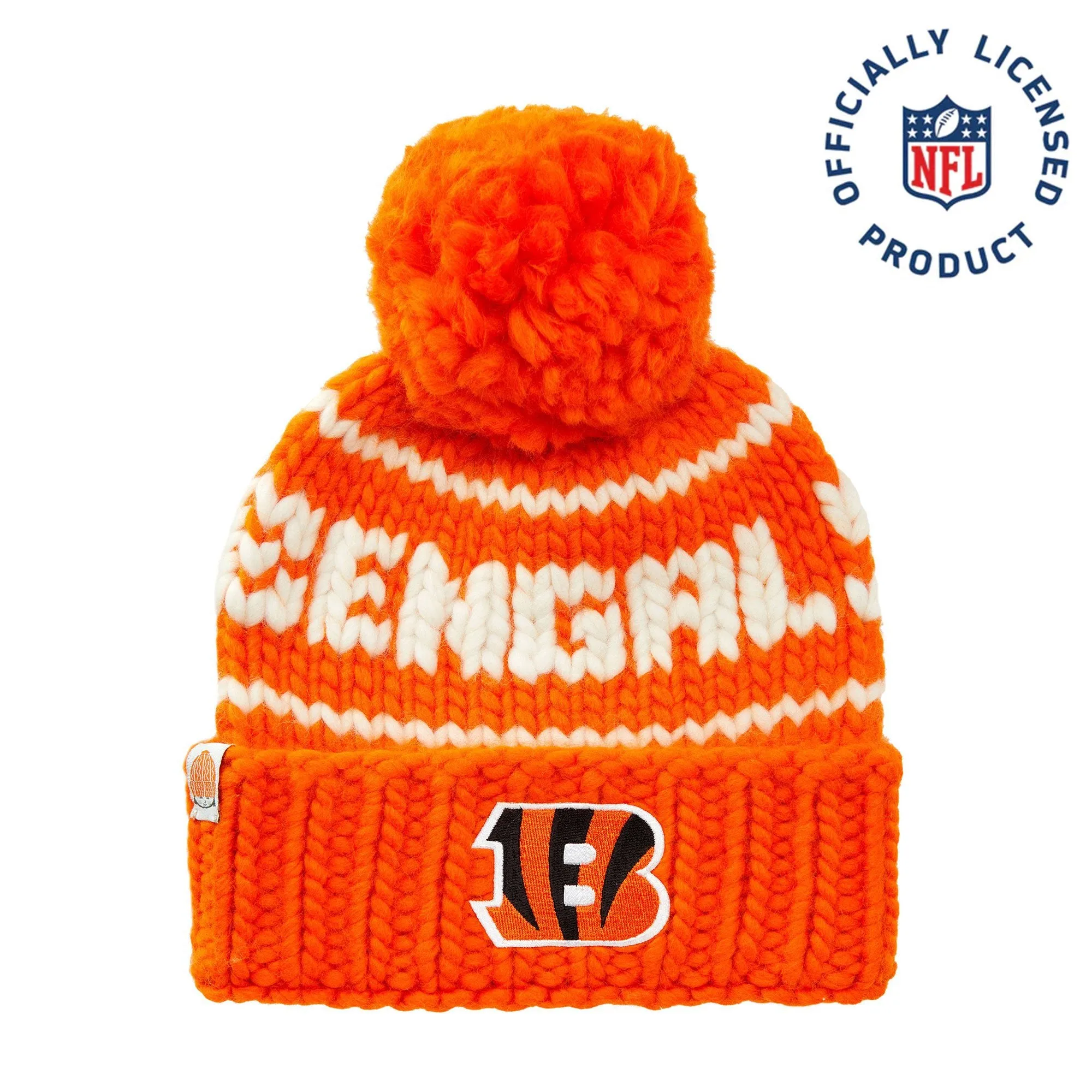 CINCINNATI BENGALS LELE SADOUGHI X NFL ORANGE BEANIE YARN POM