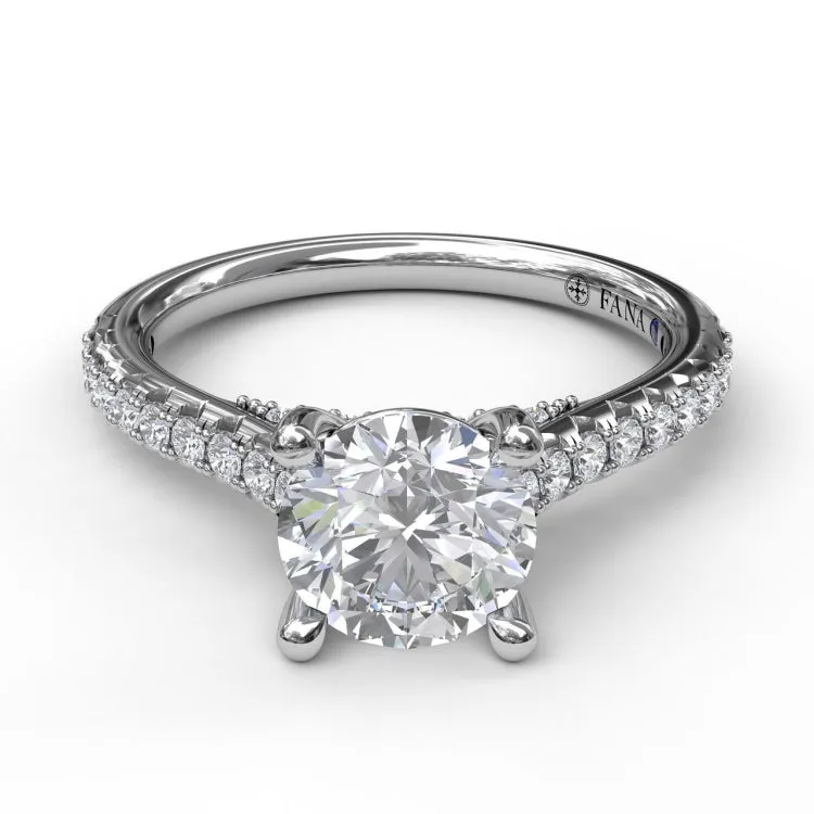 Classic Diamond Engagement Ring with Beautiful Side Detail