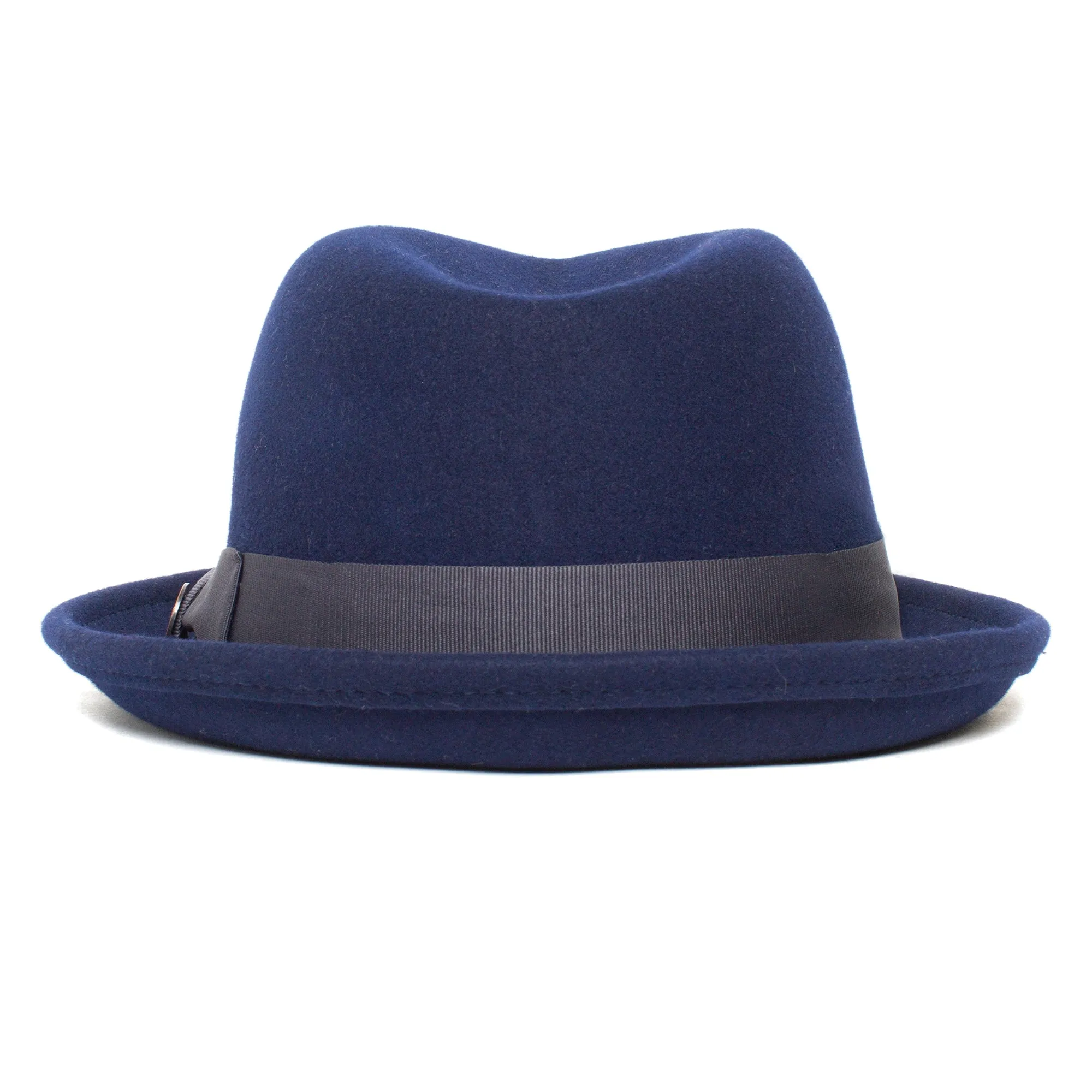 Classic Pork Pie Fedora Hat-Navy