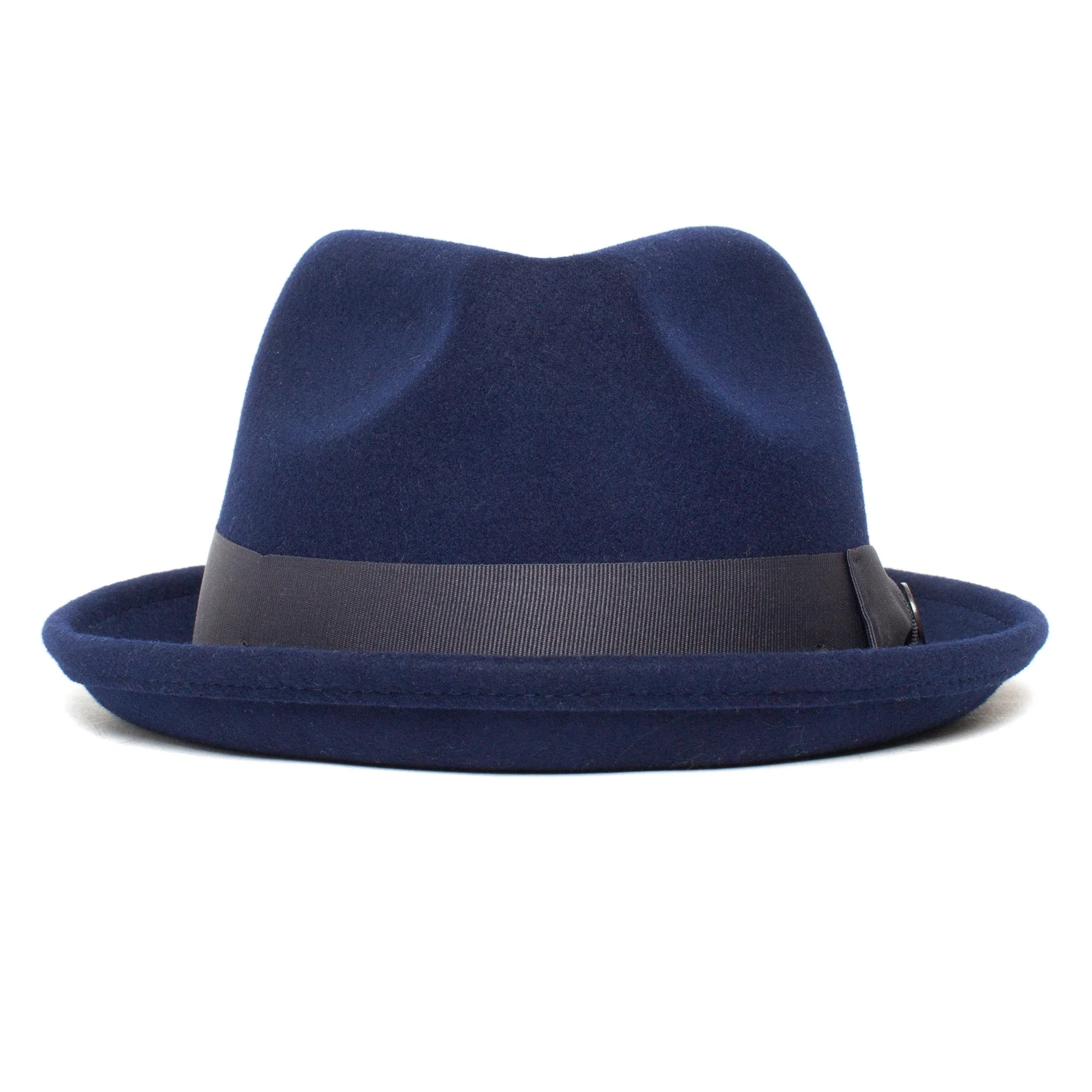 Classic Pork Pie Fedora Hat-Navy