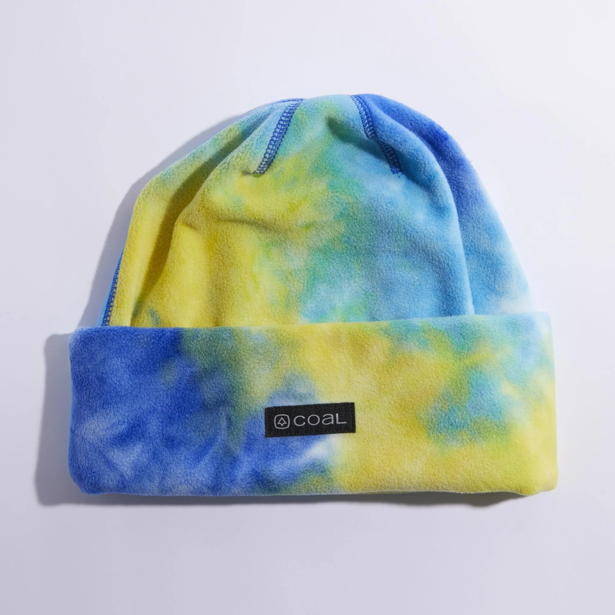 Coal The New Jack Fleece Beanie - Blue Yellow Tie Dye