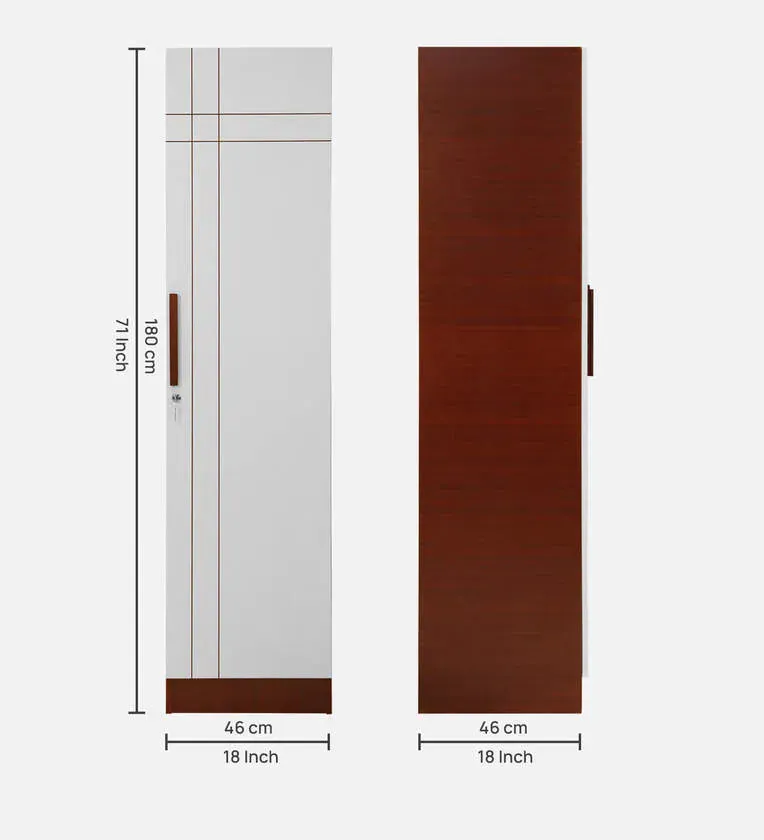 Compact Single-Door Wardrobe With Three Shelves For Organized And Stylish Storage