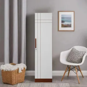 Compact Single-Door Wardrobe With Three Shelves For Organized And Stylish Storage