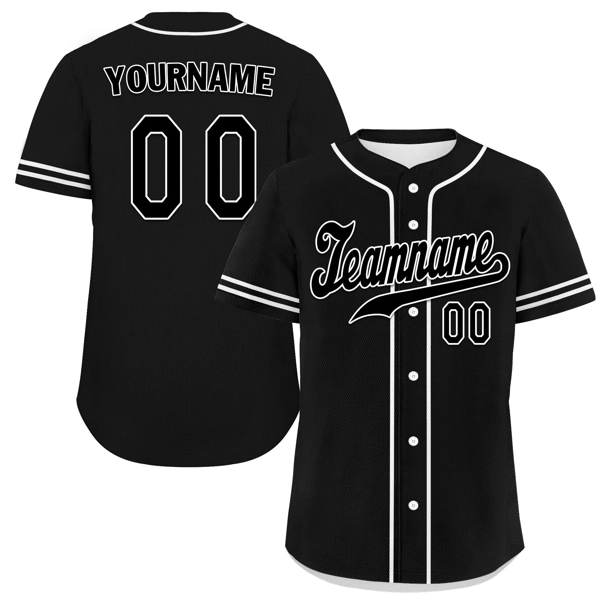 Custom Black Classic Style Black Personalized Authentic Baseball Jersey UN002-bd0b00d8-c0