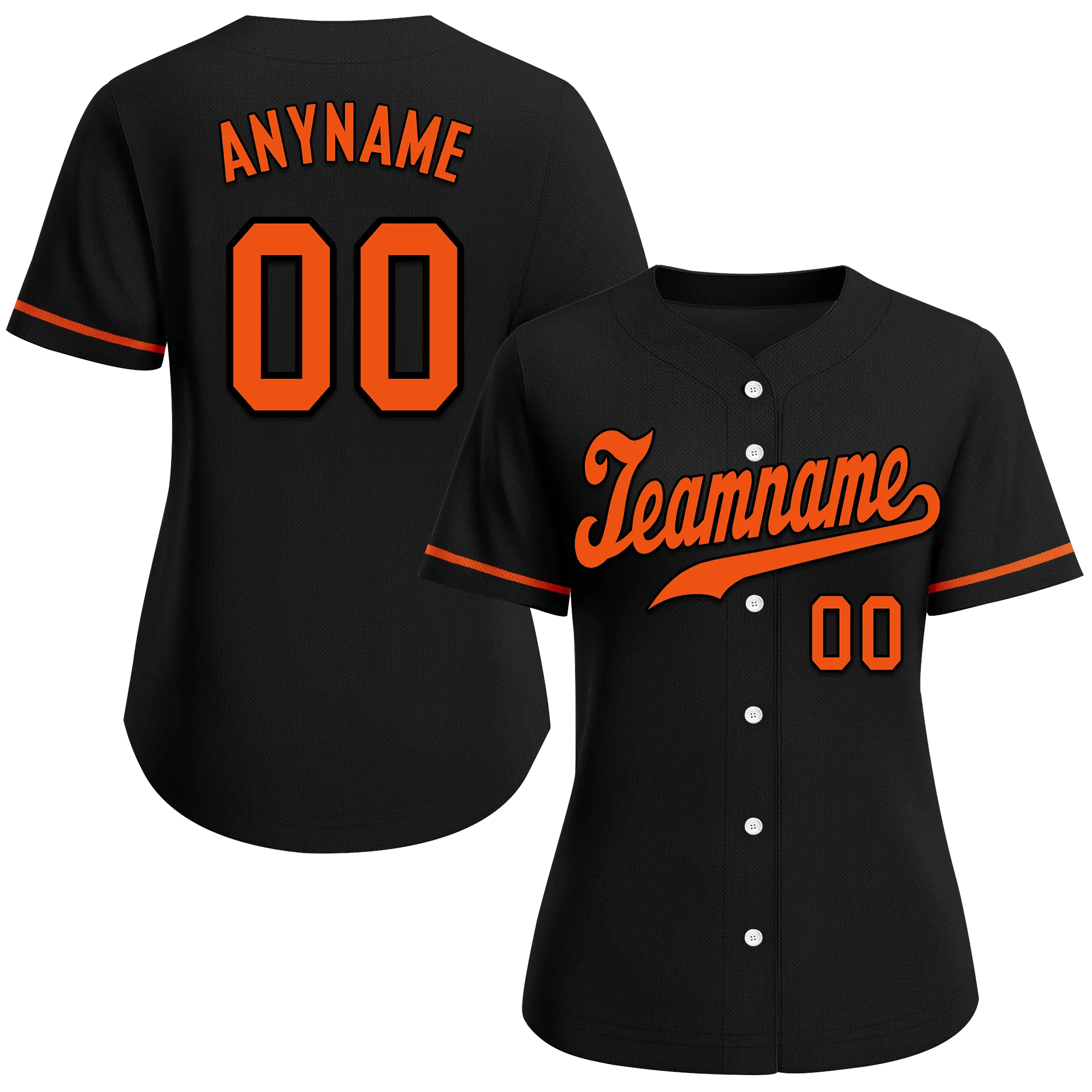 Custom Black Orange Classic Style Orange Personalized Authentic Baseball Jersey BSBJ01-bd0fa0b