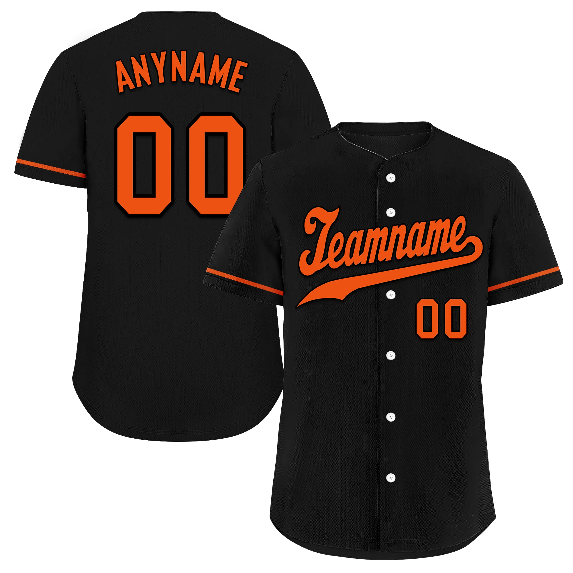 Custom Black Orange Classic Style Orange Personalized Authentic Baseball Jersey BSBJ01-bd0fa0b