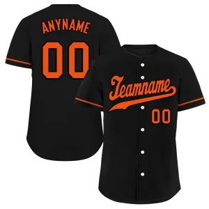 Custom Black Orange Classic Style Orange Personalized Authentic Baseball Jersey BSBJ01-bd0fa0b