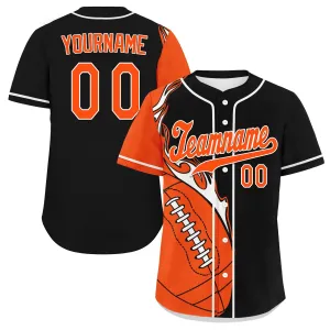 Custom Black Orange Classic Style Personalized Authentic Baseball Jersey UN002-D0b0a00-7