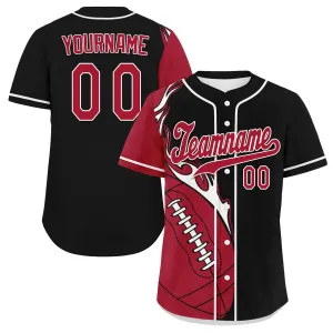 Custom Black Red Classic Style Personalized Authentic Baseball Jersey UN002-D0b0a00-d