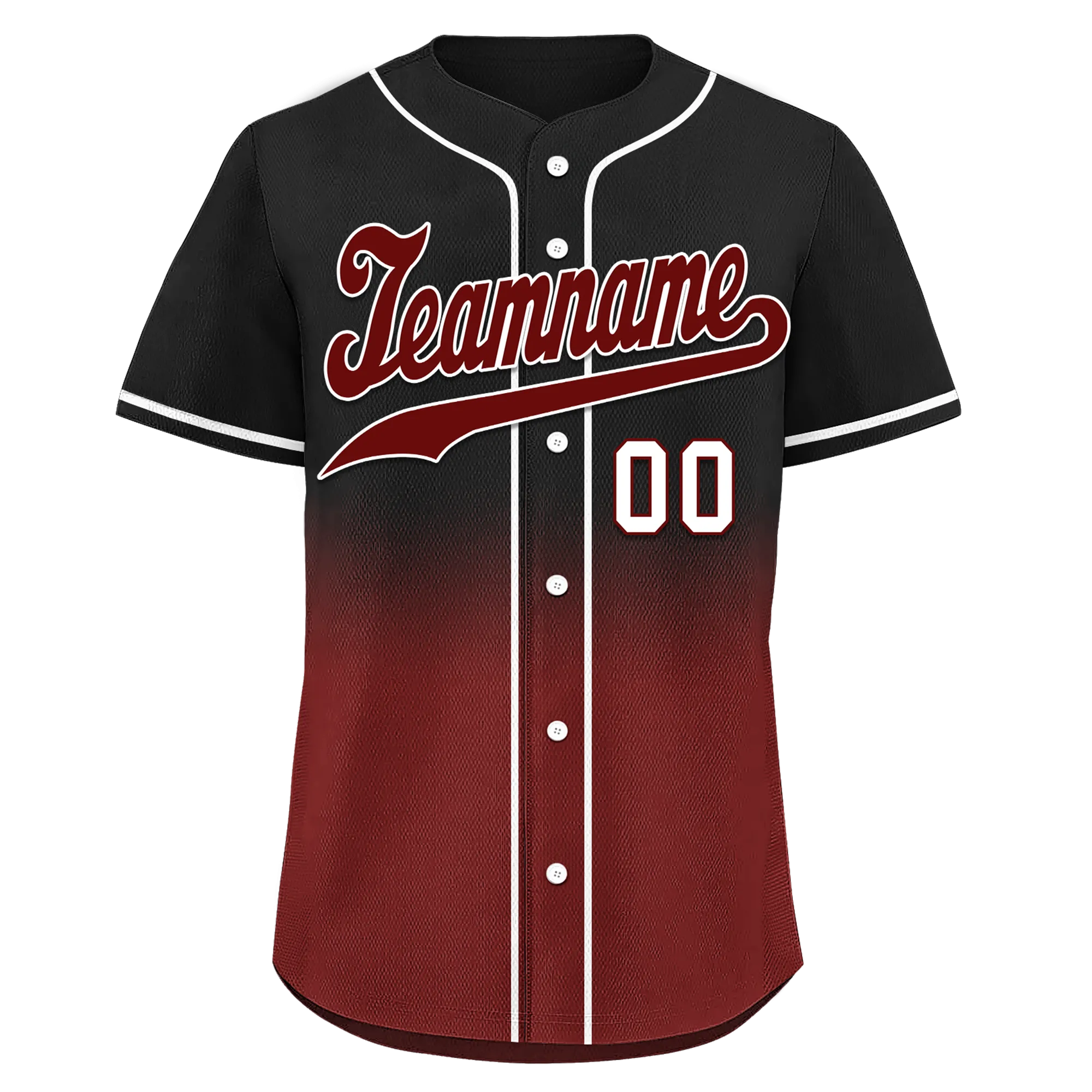 Custom Black Red Fade Fashion Personalized Authentic Baseball Jersey BSBJ01-D0a70f0