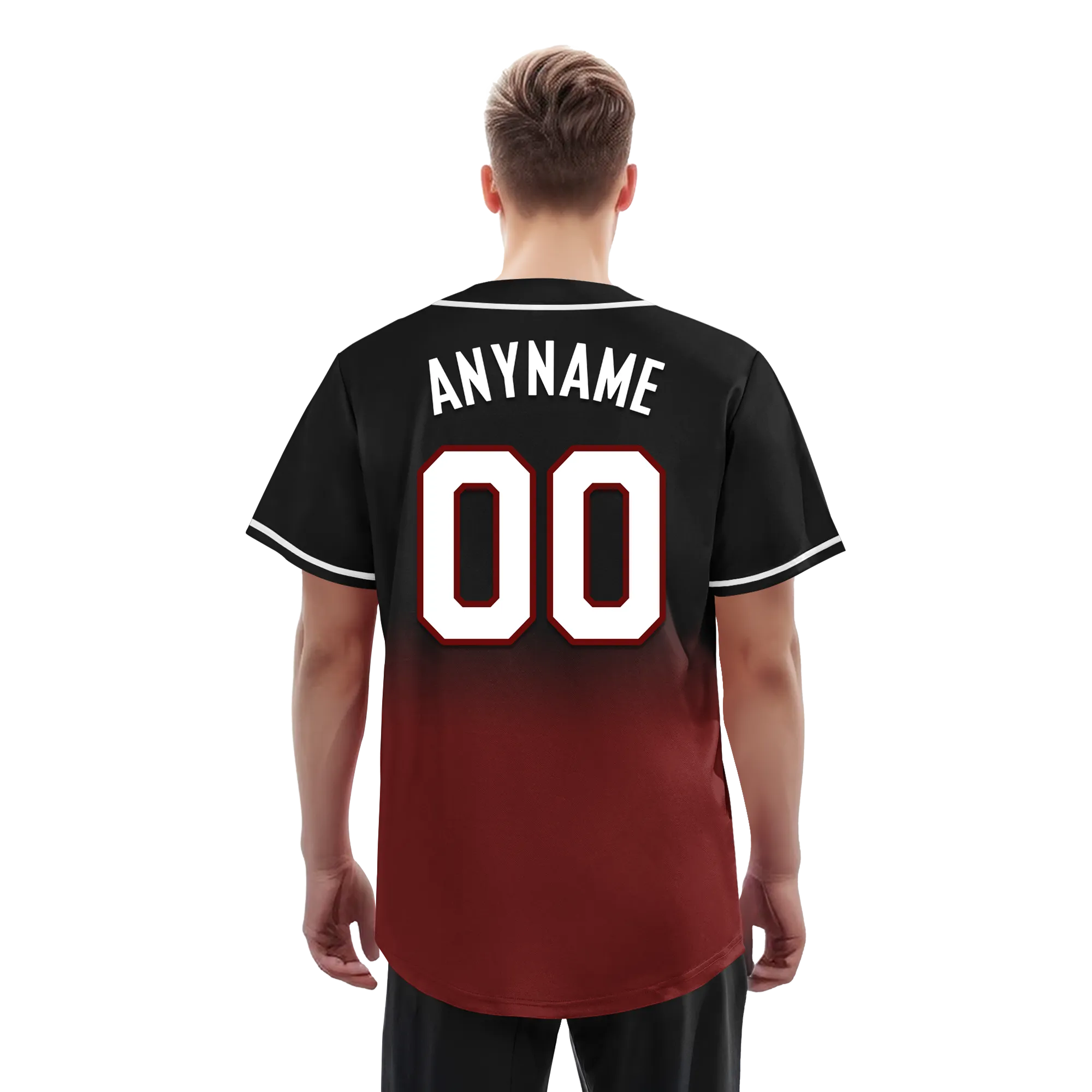 Custom Black Red Fade Fashion Personalized Authentic Baseball Jersey BSBJ01-D0a70f0