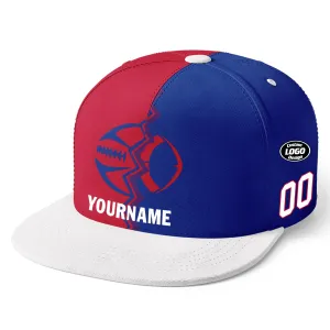 Custom Blue Red New York Hat Sport Design Cap Stitched Adjustable Personalized PR067B-D028017-18