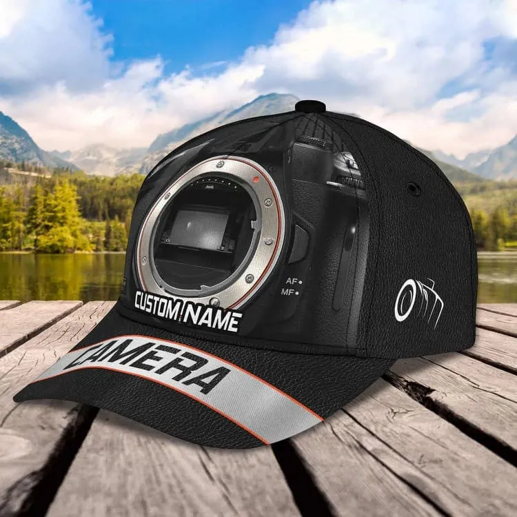 Custom Camera Cap for Photographer, Leather Pattern 3D Camera Hat for Him