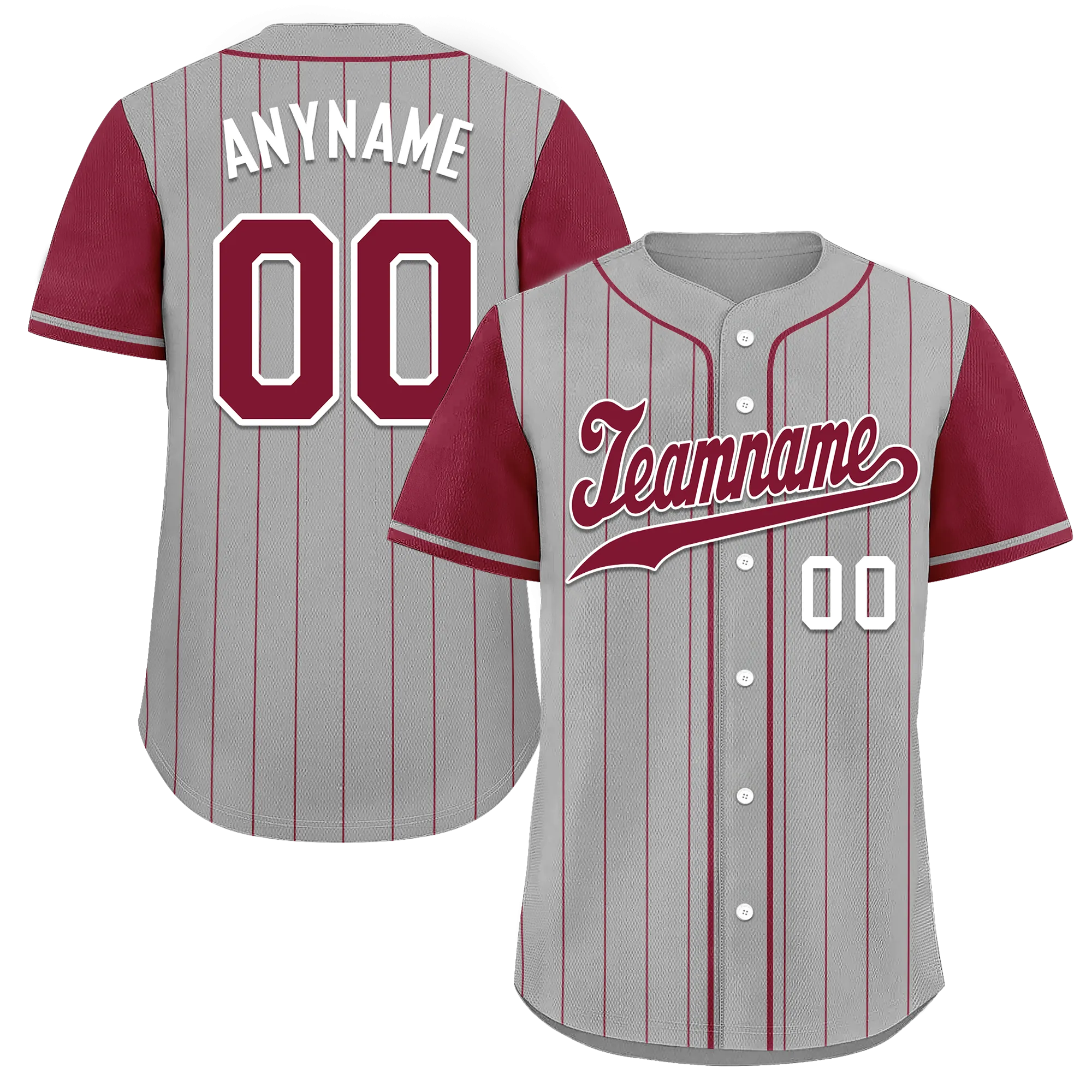 Custom Gray Red Stripe Fashion Personalized Authentic Baseball Jersey BSBJ01-D017260