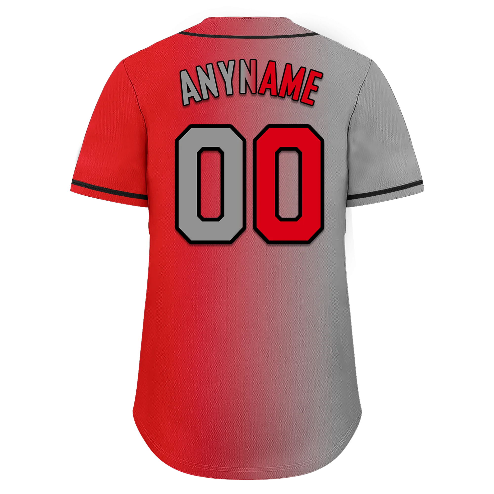 Custom Grey Red Gradient Fashion Personalized Authentic Baseball Jersey BSBJ01-D0a7aad