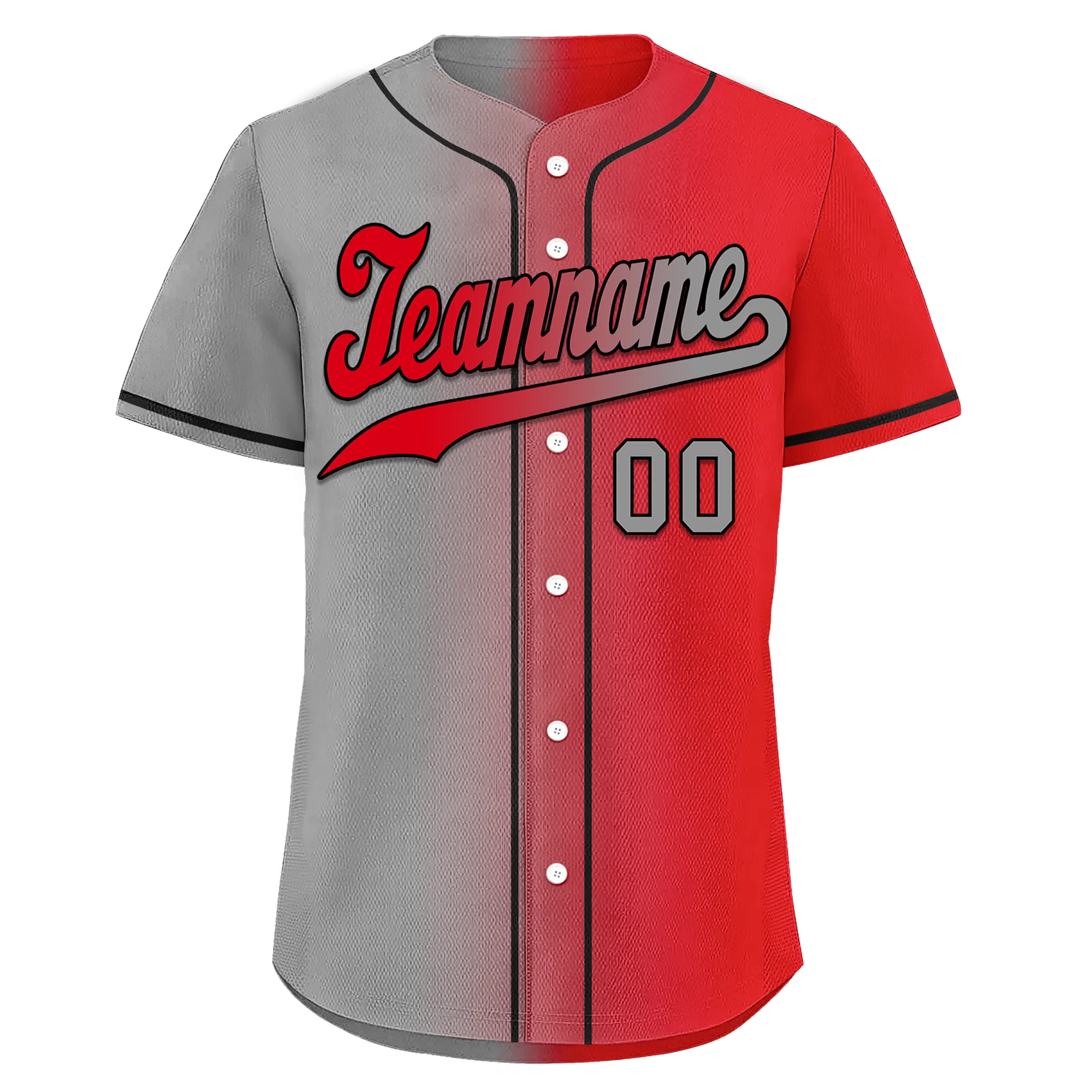 Custom Grey Red Gradient Fashion Personalized Authentic Baseball Jersey BSBJ01-D0a7aad