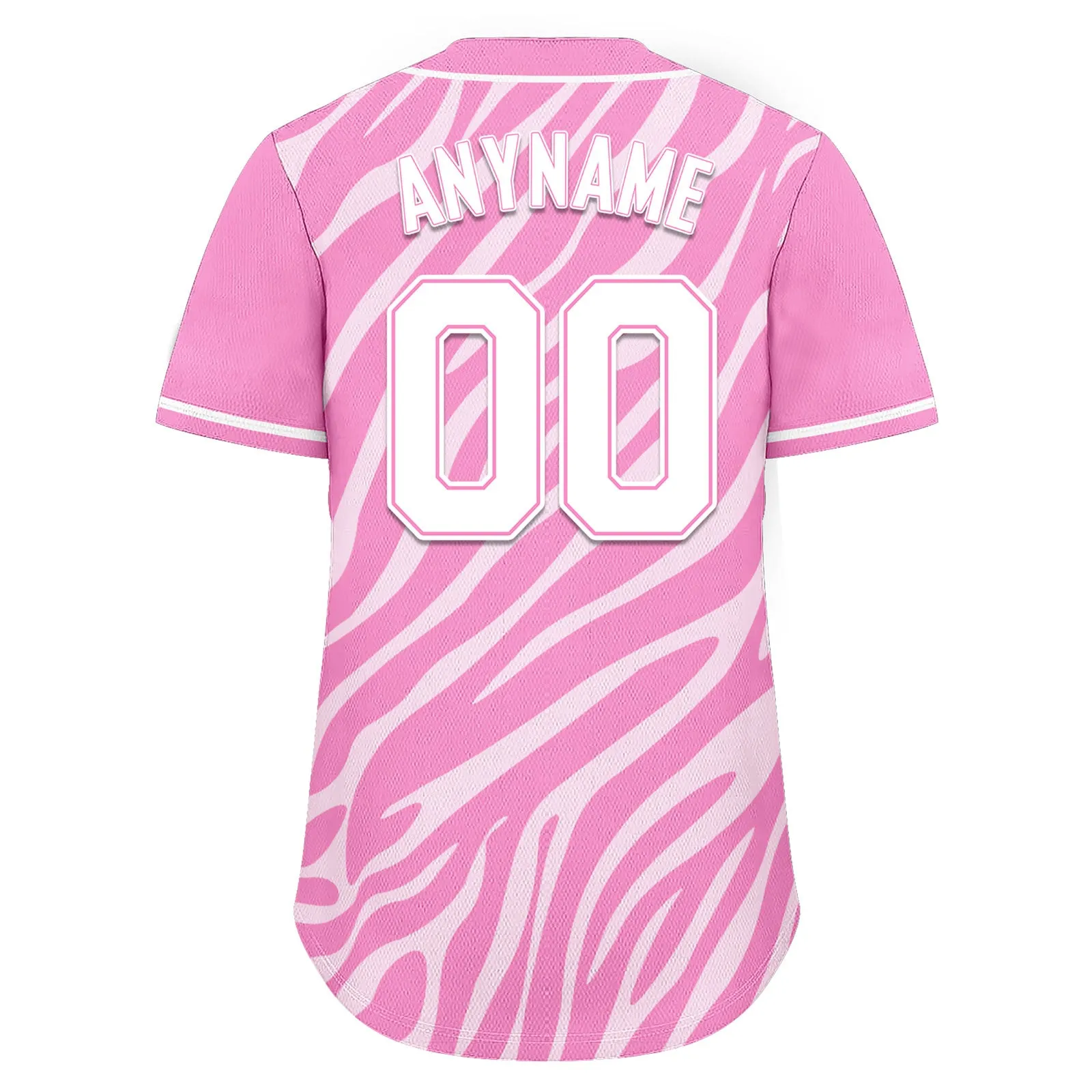 Custom Pink White Zebra Pattern Personalized Authentic Baseball Jersey BSBJ01-D020201-19