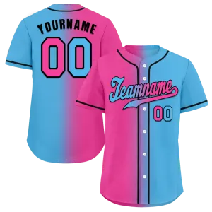 Custom Red Aqua Gradient Fashion Red Authentic Baseball Jersey