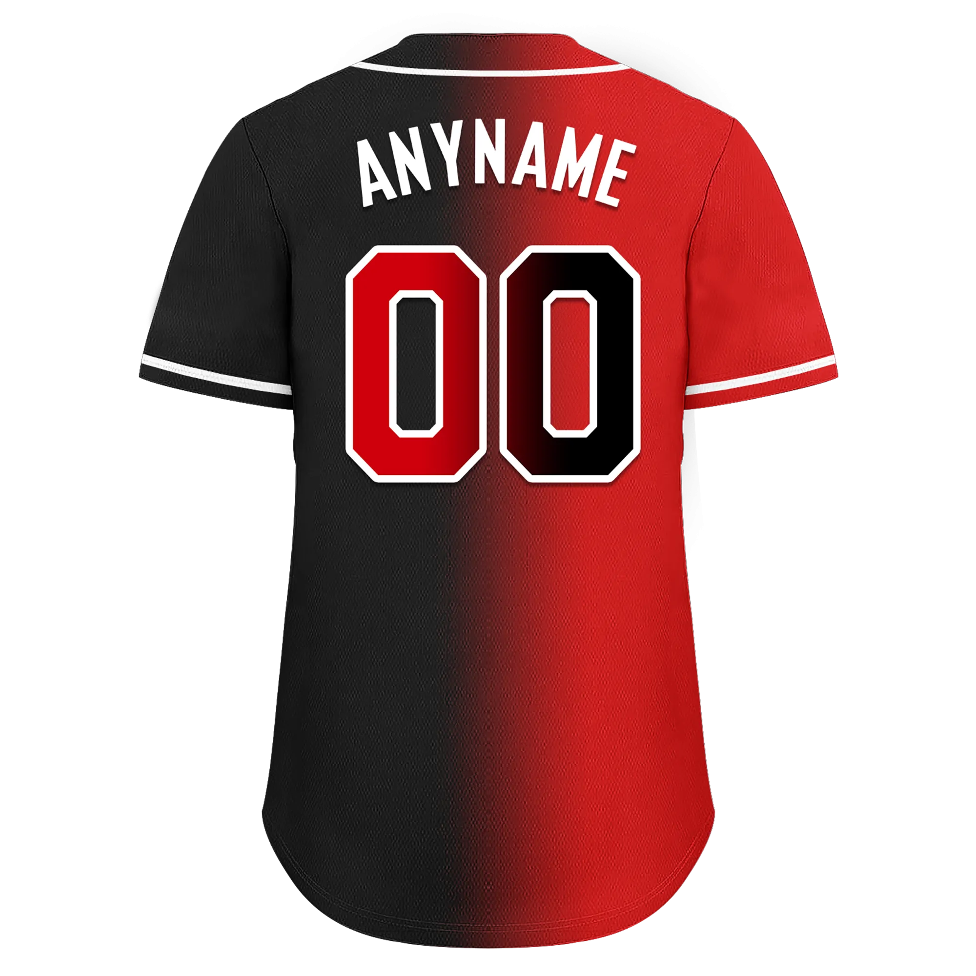 Custom Red Black Gradient Fashion Personalized Authentic Baseball Jersey BSBJ01-D0a707a