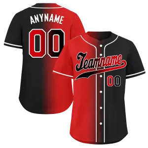 Custom Red Black Gradient Fashion Personalized Authentic Baseball Jersey BSBJ01-D0a707a