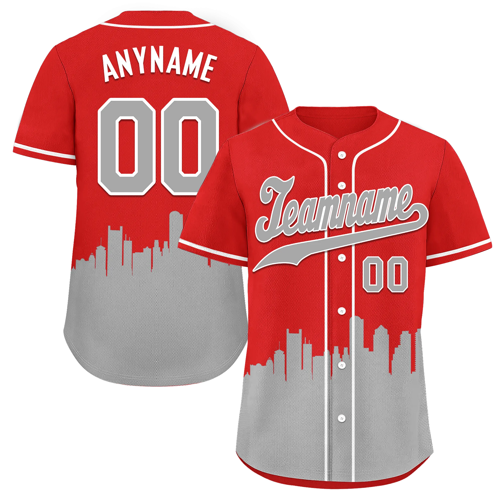 Custom Red Gray City Edition Personalized Authentic Baseball Jersey BSBJ01-D017122