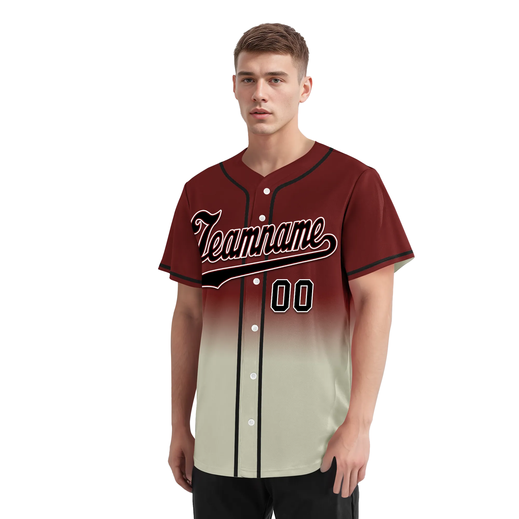 Custom Red Grey Fade Fashion Personalized Authentic Baseball Jersey BSBJ01-D0a70fa