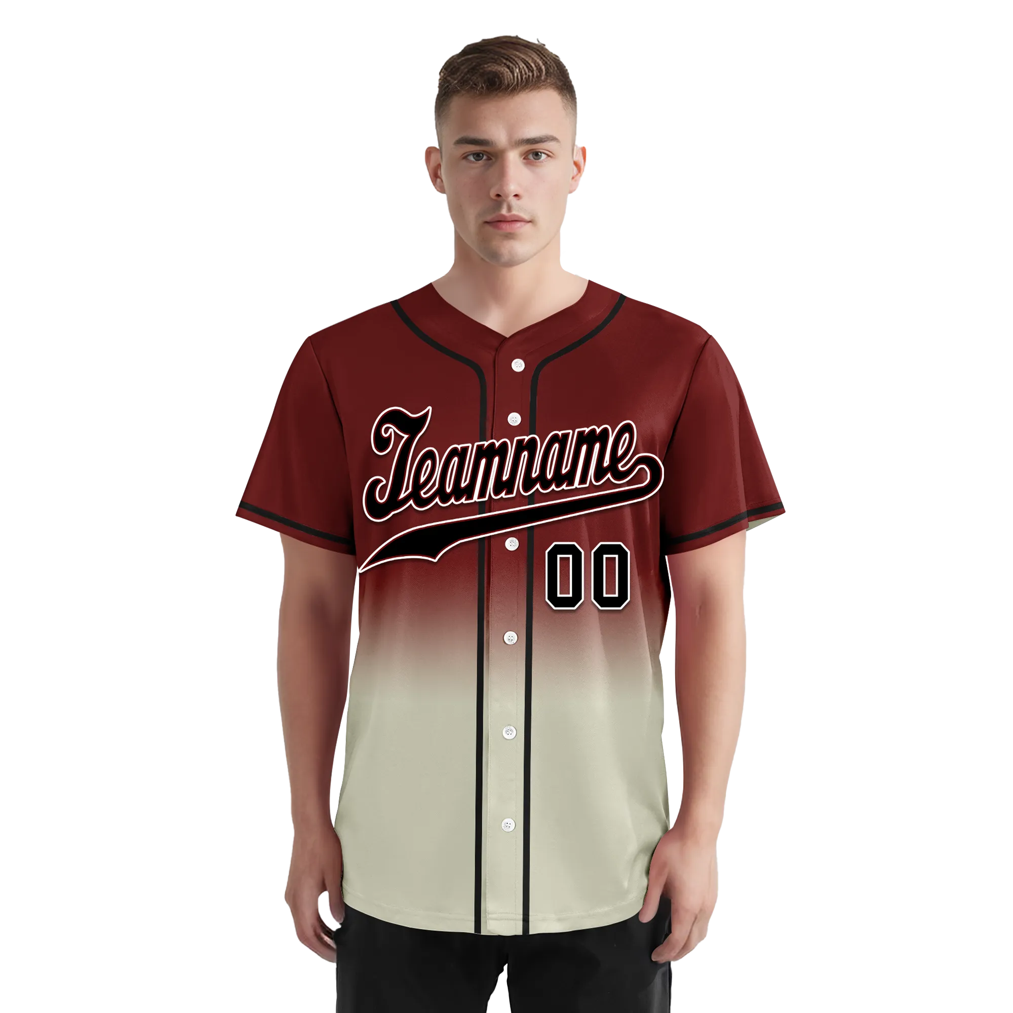 Custom Red Grey Fade Fashion Personalized Authentic Baseball Jersey BSBJ01-D0a70fa