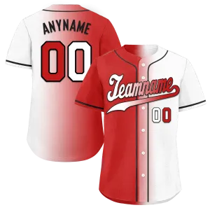 Custom Red White Gradient Fashion Personalized Authentic Baseball Jersey BSBJ01-D0a7aa9