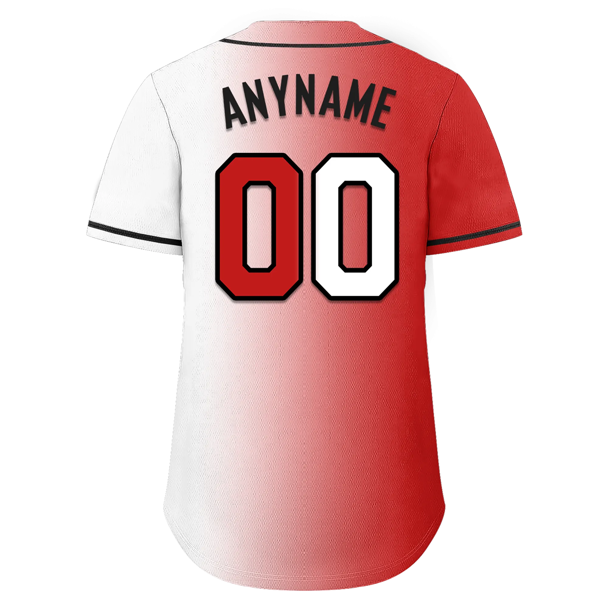 Custom Red White Gradient Fashion Personalized Authentic Baseball Jersey BSBJ01-D0a7aa9