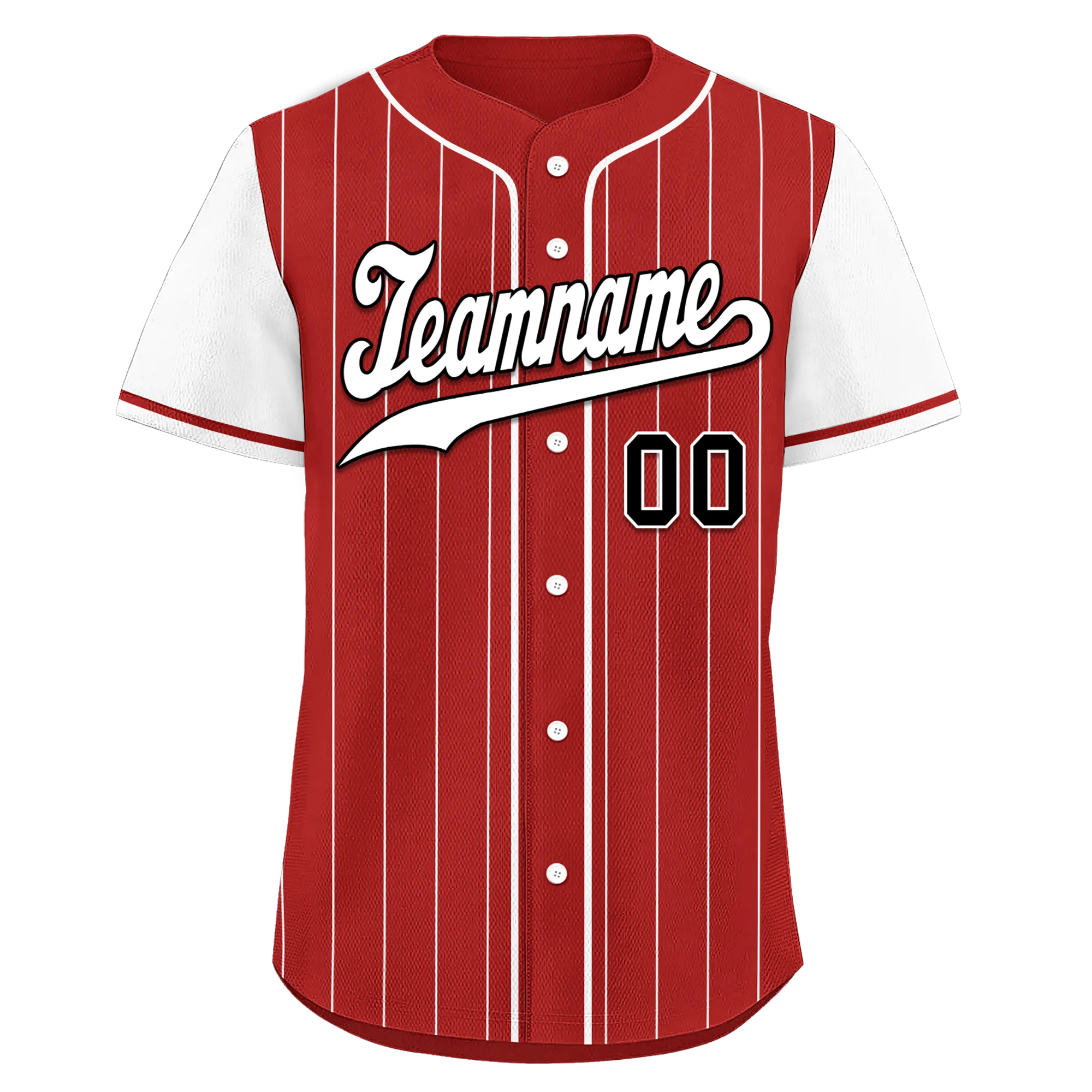 Custom Red White Stripe Fashion Personalized Authentic Baseball Jersey BSBJ01-D017222