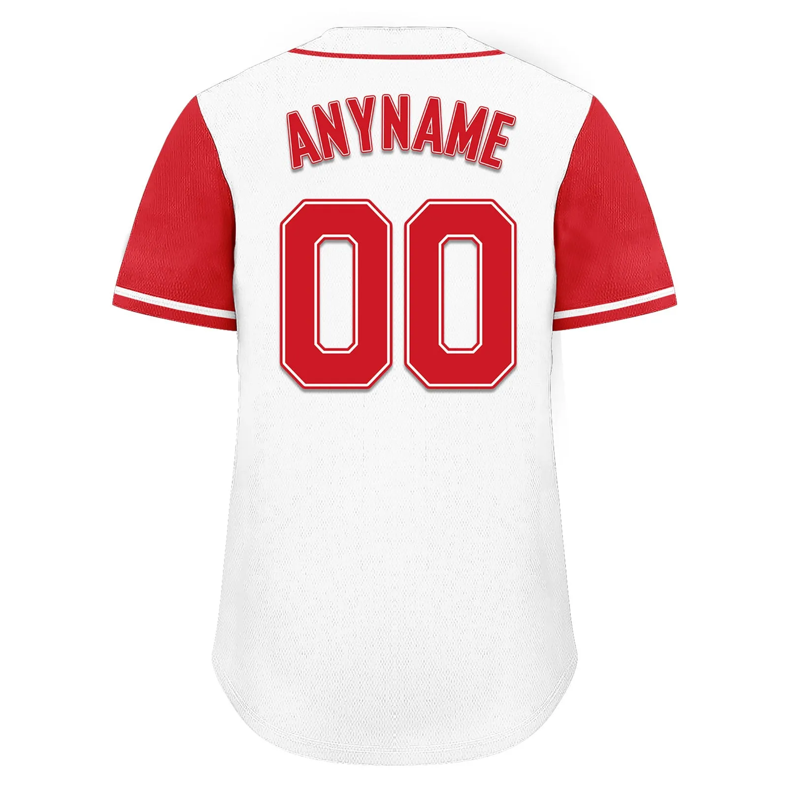 Custom White Red Raglan Sleeves Personalized Authentic Baseball Jersey BSBJ01-D020200-7