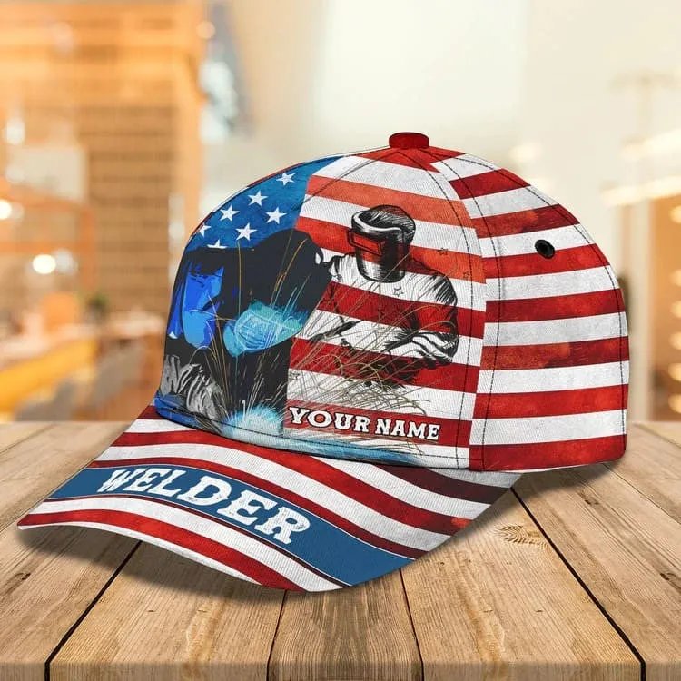 Customized Welder Mask 3D Baseball Cap for Welder Gift, Custom Welder Hat for Father