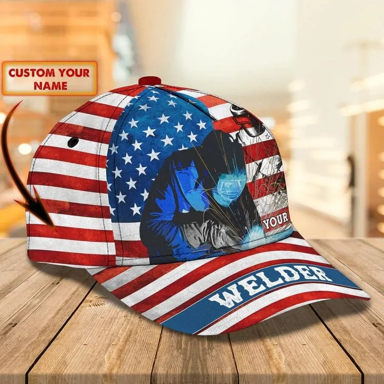 Customized Welder Mask 3D Baseball Cap for Welder Gift, Custom Welder Hat for Father