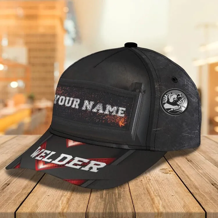 Customized Welder Mask 3D Baseball Cap for Welder Gift, Custom Welder Hat for Father