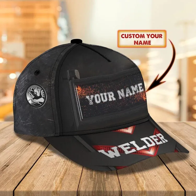 Customized Welder Mask 3D Baseball Cap for Welder Gift, Custom Welder Hat for Father