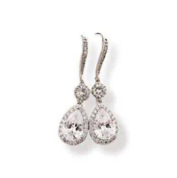 CZ Rose Gold Drop Earrings Dangle