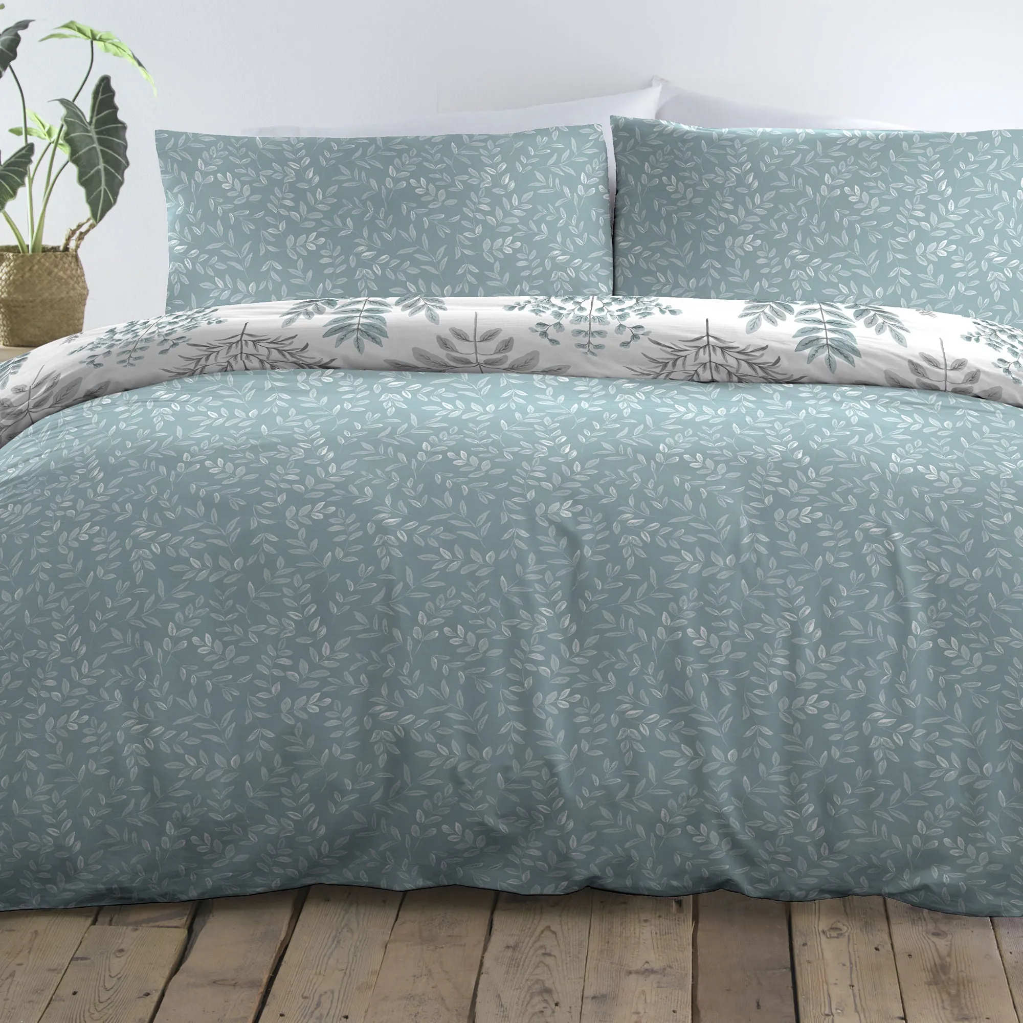 Emily Duvet Cover Set by Dreams & Drapes in Duck Egg